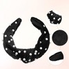 Unique Bargains Women's Velvet Faux Pearl Knotted Headband 1 Pc - 4 of 4