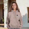 Dalix Butterfly Embroidery Washed Hoodie Sweatshirt Hoodie Fleece Relaxed Fit Lounge Womens - 4 of 4