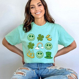 Simply Sage Market Women's Irish Icons Chart Short Sleeve Garment Dyed Tee - 1 of 4