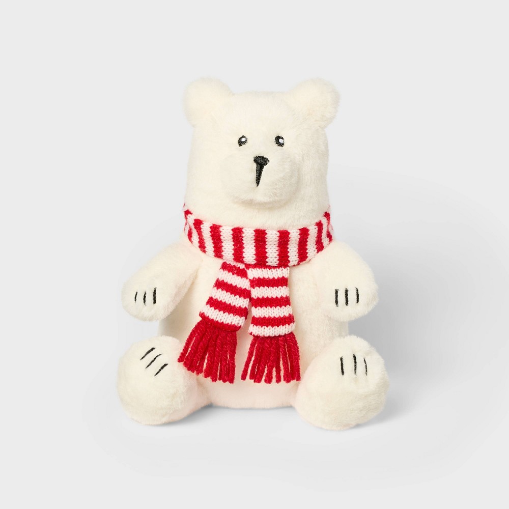 7" Polar Bear with Scarf Stuffed Animal - Gigglescape™: Holiday Theme, 1 Year+