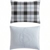Queen Duvet Cover Set, Cotton Reversible Bedding with Matching Shams, Luxurious Lewis Navy Bedding - 4 of 4