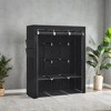 Portable Wardrobe Closet Organizer Large Capacity with Fabric Cover Hanging Rods and Shelves for Bedroom Heavy Duty Clothes Rack - 4 of 4