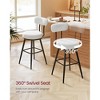 360° Swivel Bar Stools Set of 2 - Modern Counter Height Stools with Boucle Fabric & Adjustable Feet, Cloud White - 2 of 4