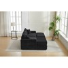 Oversize 82" Corduroy Upholstery Sectional Sofa Bed with 2 Pillows and 2 Movable Ottoman - 3 of 4