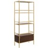 Mateo 4-Tier 1 Drawer Etagere - Gold Foil/Walnut - Safavieh - image 2 of 4