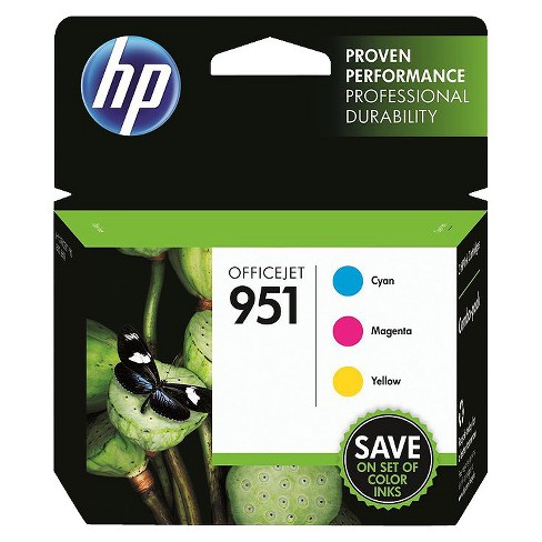 HP 951 Officejet C/M/Y 3pk Ink Cartridge - Cyan, Magenta, Yellow CN056AN#140