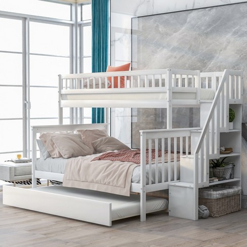 Full size trundle outlet bunk beds