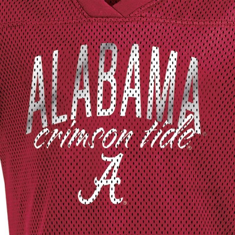 NCAA Alabama Crimson Tide Girls&#39; Mesh T-Shirt Jersey, 3 of 4
