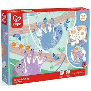 Hape: Finger Painting - 16pc Art Set, Animal & Nature Theme, Ages 3+ - 1 of 4