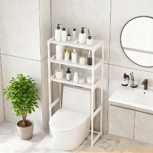 3 Tier Bathroom Over The Toilet Shelf, Freestanding Space Saver Metal Over The Toilet Shelf Organizer- for Most Toilets - 1 of 4