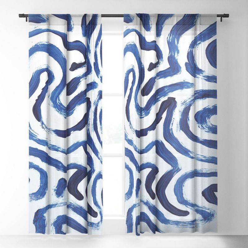 Dan Hobday Art Blue Minimal Single Panel Sheer Window Curtain - Society6, 2 of 7