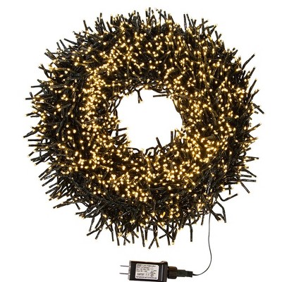 Kurt Adler 3000-Light 98' Cluster Garland, with Warm White LED Lights