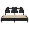 vidaXL Bed Frame with Headboard - Black and White, Full Size, Plywood Slats, Faux Leather, Stylish Design, Bedroom - 3 of 4