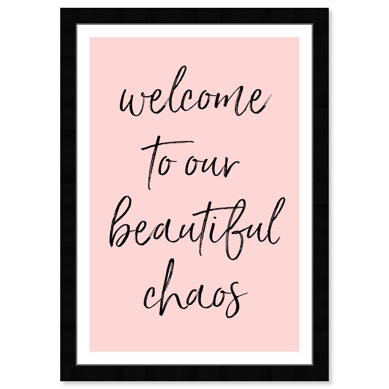 13&#34; x 19&#34; Beautiful Chaos Motivational Quotes Framed Wall Art Pink - Wynwood Studio, 1 of 7