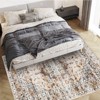 COZONY Washable Vintage Floral Area Rug, Non-Slip Low Pile Soft Carpet for Living Room Nursery Home Office Dining Room - 4 of 4