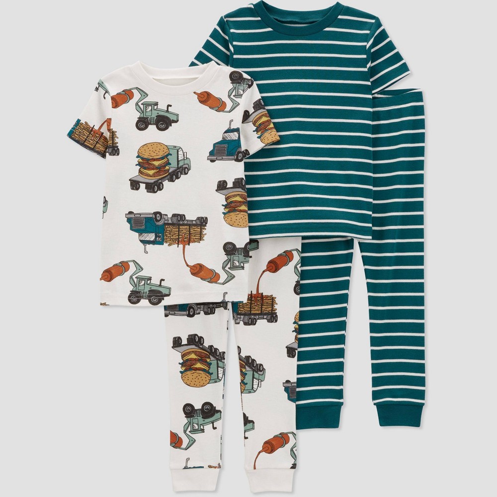 Photos - Other Textiles Carter's Just One You® Toddler Boys' 4pc Short Sleeve Tractor and Food Str