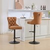 Lyngins 2-Piece Luxury Counter Height Bar Stool, Thick Chrome Swivel Barstools, Modern Velvet Upholstered Counter Stools, Adjustable Height Bar Stools - 4 of 4