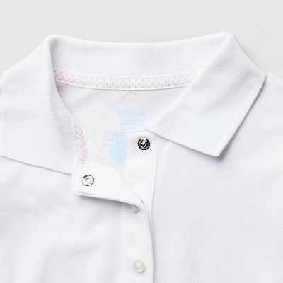 Cat & Jack Girls' 2pk Adaptive Long Sleeve Uniform Polo Shirts - Cat & Jack™ White S — фото 3