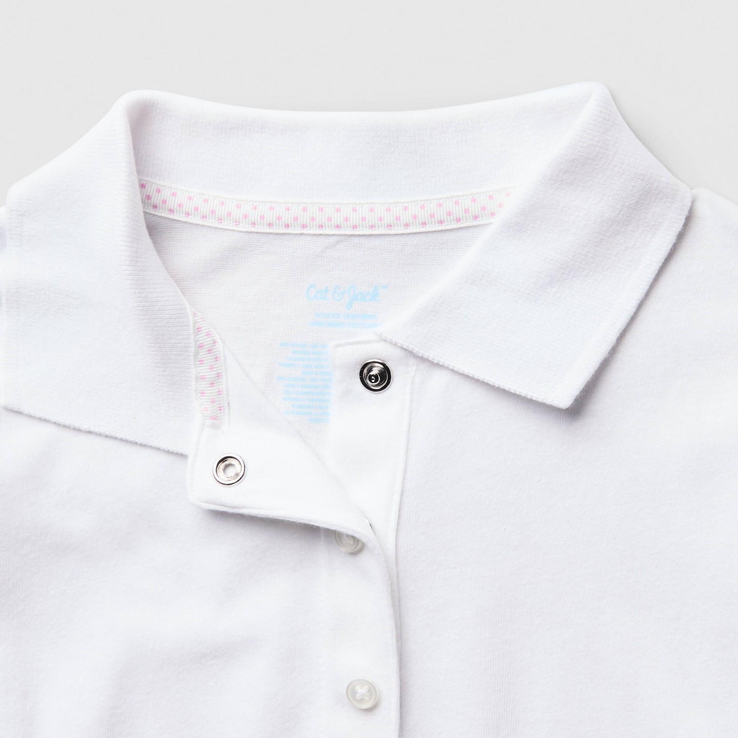 Поло Cat & Jack 2pk Adaptive Long Sleeve Uniform Polo Shirts для девочек, цвет: Белый — фото 3