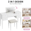 47" Makeup Vanity Desk with Flip Top Mirror, Modern Makeup Vanity Set with Chair and 5 Drawers for Bedroom, Dressing room, Cloakroom - 2 of 4