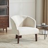Mid-Century Accent Chair with Curved Back and Wood Legs,Upholstered Lounge Chair for Small Spaces or Living Room-Cuddlewood - 3 of 4