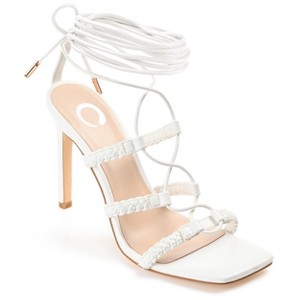 Journee Collection Womens Jamila Tru Comfort Foam Open Toe High Stiletto Pumps White 7.5 - 1 of 4
