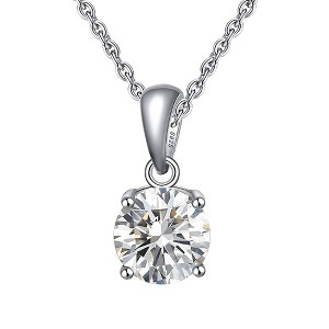 Solitaire Birthstone Necklace for Women Cz Sterling Silver Ginger Lyne Collection - 1 of 4