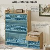 47.2"W Storage Shoe Cabinet, Rattan Storage Organizer with Drawers, and Bench For Entryway, Light Brown -ModernLuxe - 4 of 4