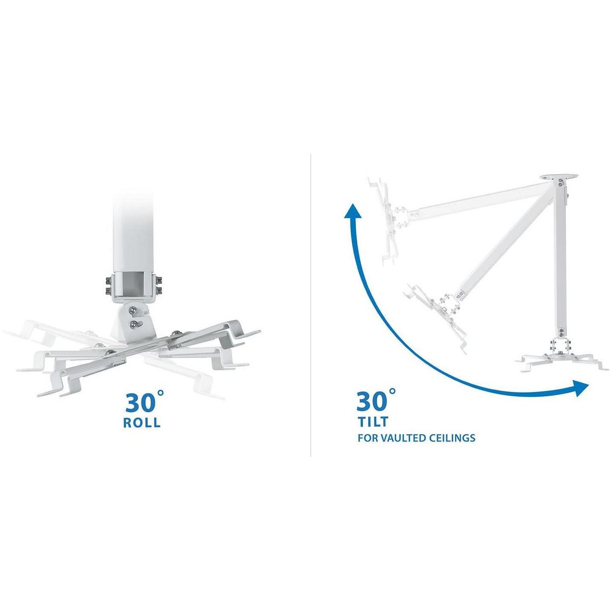 Mount-It! Universal Ceiling Projector Mount Bracket | Full Motion and Height Adjustable from 21 - 34.5 in. | 30 Lbs. Weight Capacity | Long Size - thumbnail 7