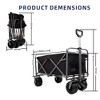 SKRAN Outdoor Collapsible Foldable Wagon Cart,198LB Load-Bearing with All-Terrain Wheels with Drink Holders for Shopping Sports Camping - 3 of 4