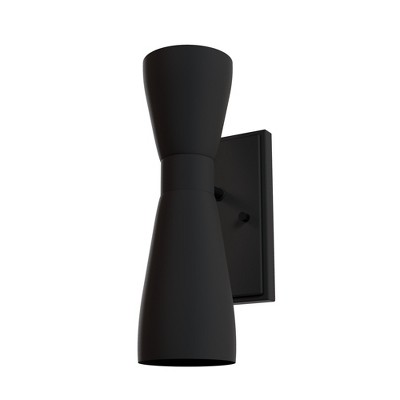 2-Light Zola Flat Sconce Wall Light Fixture Matte Black - Hunter Fan