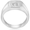 Pompeii3 Mens 1/6ct Diamond Solitaire High Polished Wedding Ring 10k White Gold - 3 of 4