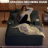 AENKYO Oversized Corduroy Sleeper Sofa Bed & Cloud Lounge Chair, Deep Seat, Armrests, 2 Pillows | Boneless Upholstered Chaise for Indoor Comfort - 3 of 4