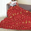 Lomsoe Christmas Throw Blanket, Red & Gold Christmas Decorations Winter Warm Flannel Throw Blanket Farmhouse Holiday Xmas Blankets. - 2 of 4