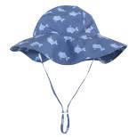 Hudson Baby Infant and Toddler Boy Sun Protection Hat, Dark Blue Whale