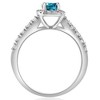 Pompeii3 1Ct Blue Diamond Cushion Halo Engagement Ring in 14k White Gold - 2 of 4