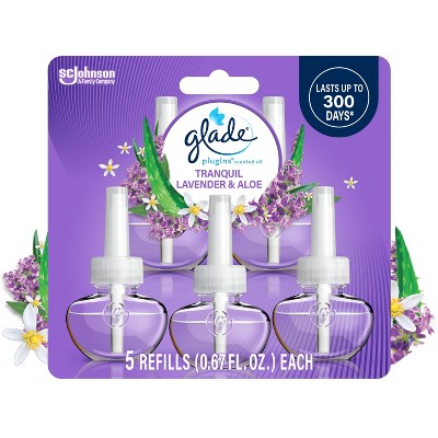 Glade PlugIns Scented Oil Air Freshener - Tranquil Lavender & Aloe Refill - 3.35oz/5pk