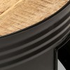vidaXL Round Coffee Table - Solid Rough Mango Wood, Powder-Coated Iron Frame, Black, 26.8"x26.8"x14.2", Sturdy and Durable Construction - 4 of 4