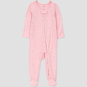 Carter's Just One You® Baby Girls' Floral Comfy Soft Sleep N' Play - Pink - 1 of 3