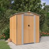 vidaXL Garden Shed - Light Brown Galvanized Steel Storage Solution / 75.6"x75.2"x87.8" / Ideal for Outdoor Tools, Garden Equipment & Pool Essentials - 2 of 4