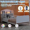 QingMoon Twin Bed Frame for Kids, Metal Platform Bed Frame with Light, Modern Twin Size Beds with Rails and Storage Headboard for Girls & Boys - 2 of 4