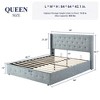 Allewie Lift Up Storage Bed, Button Tufted Headboard with Wingback, No Box Spring Needed, Hydraulic Storage, Button Tufted - 2 of 4