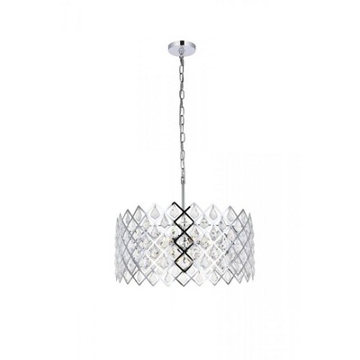 Lyla 21" Chrome Crystal Pendant Light