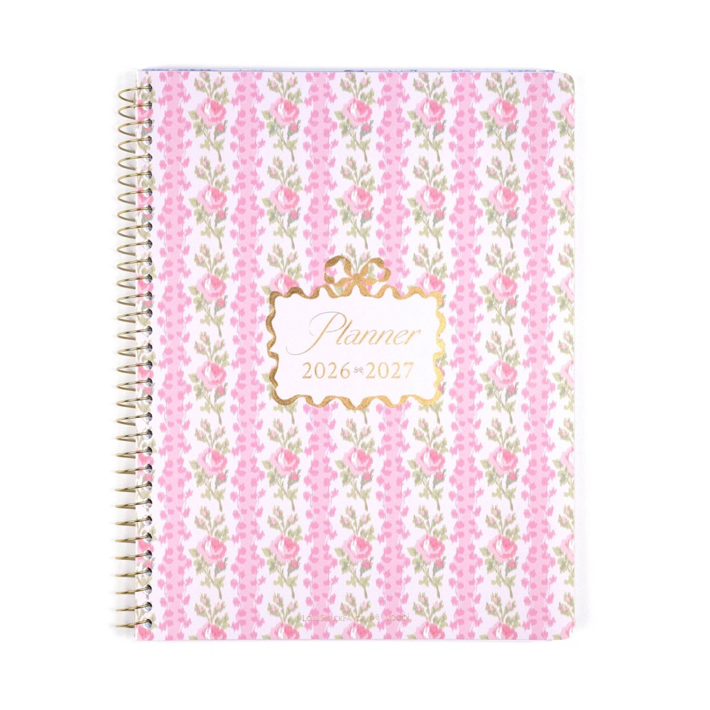 LoveShackFancy x Target - Yoobi Blooming Heirloom Monthly and Weekly Student Planner 8.5"x 11" Strawberry Macaroon