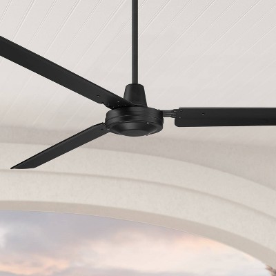 72" Matte Black Steel Industrial Ceiling Fan with Wall Control