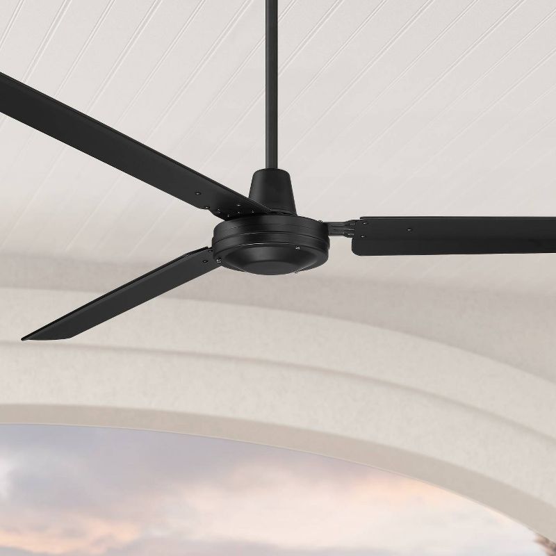 72" Casa Vieja Modern Contemporary Large 3 Blade Outdoor Ceiling Fan Matte Black Damp Rated for Patio Exterior House Porch Gazebo, 2 of 9