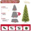 NAYSAYE Christmas Tree Stand 6FT Slim Tree with Realistic Branches for Small Space Holiday Decorations, Green, 36"*72"*15.4" - 4 of 4