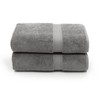 2pk Sinemis Bath Towel Collection Dark Gray - Linum Home Textiles: Dobby Weave, 100% Cotton, Heavyweight GSM - 3 of 4