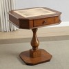 VYNXARIA Bishop Cherry Finish Reversible Chess Checker Game Table w/Game Tray (Chess Fingures Not Included) - 2 of 4