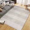 Modern Easy Area Rug Machine Washable Non-Slip Low Pile Stripe Pattern Rug for Living Room Bedroom Entryway - 2 of 4